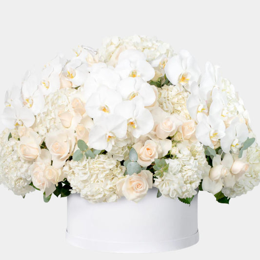 صندوق زهور فاخر أبيض