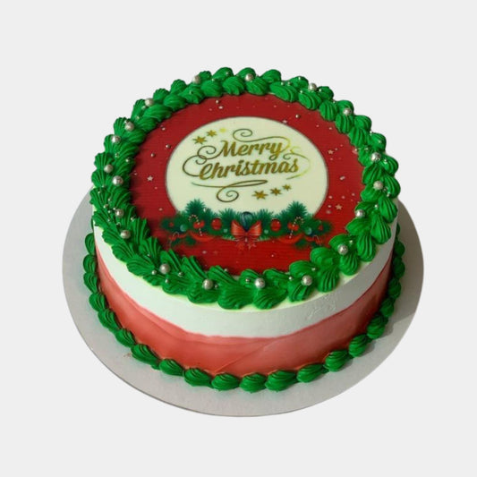 Merry Christmas Photo Cake