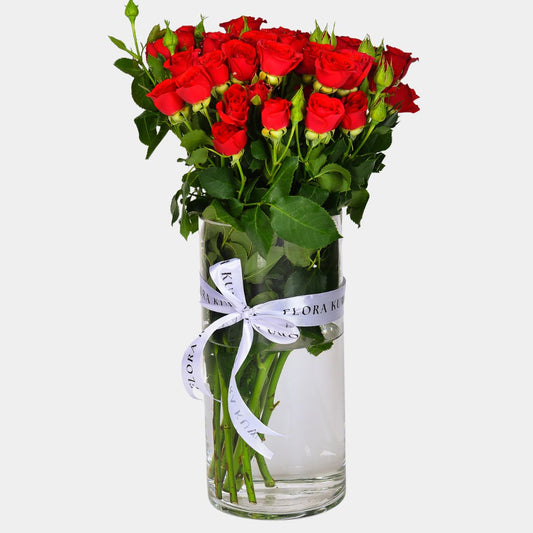 Red Baby Roses Vase