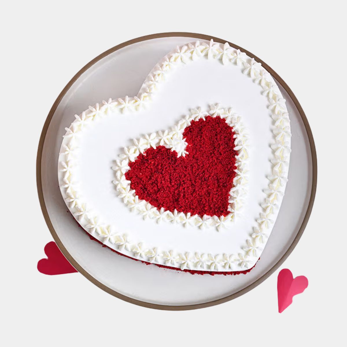 Red Roses and Red Velvet Heart Cake