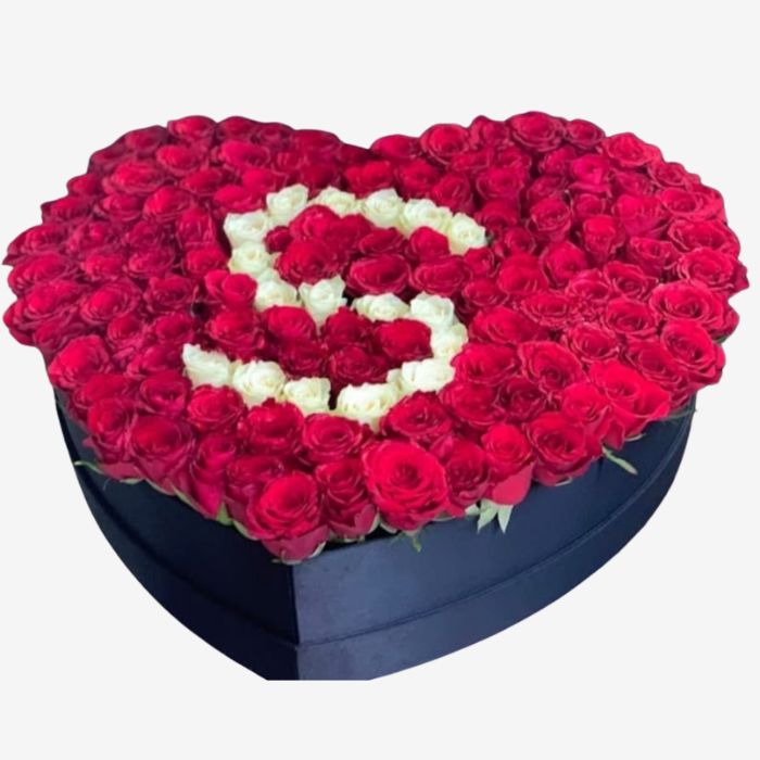 V Shape Roses Red Roses in Heart Shape | FloraKuwait.com