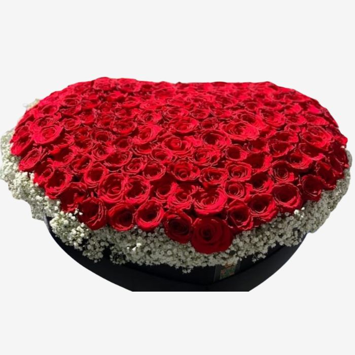 Roses in Heart Shape Box