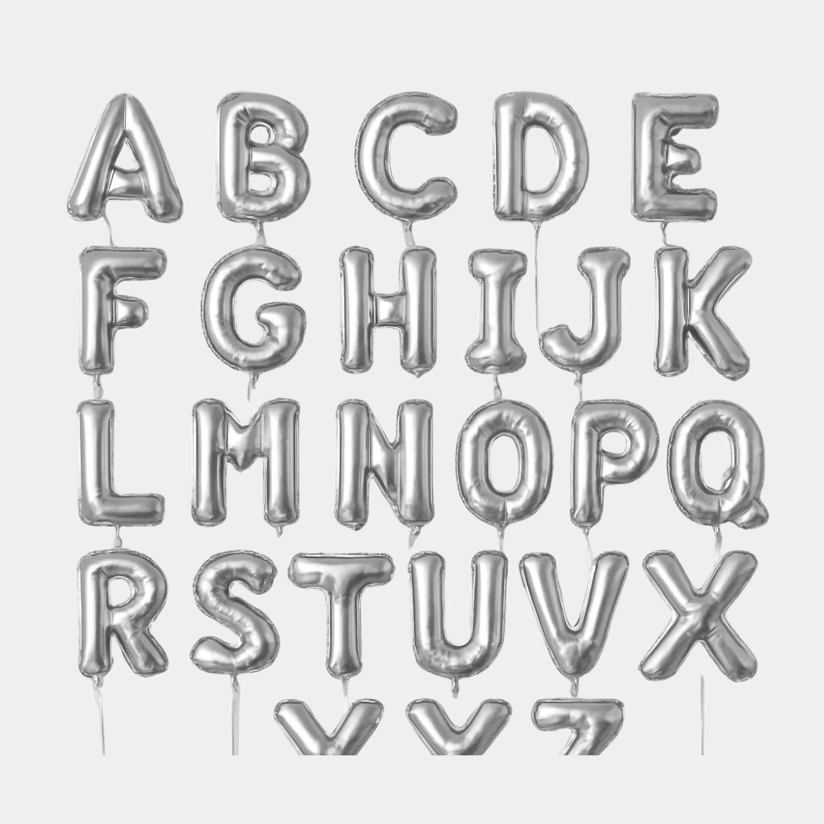 Silver 40-Inch Helium Letter Balloon - Pick Your Letter!