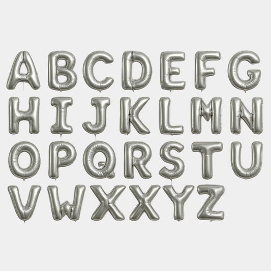Silver 40-Inch Helium Letter Balloon - Pick Your Letter!