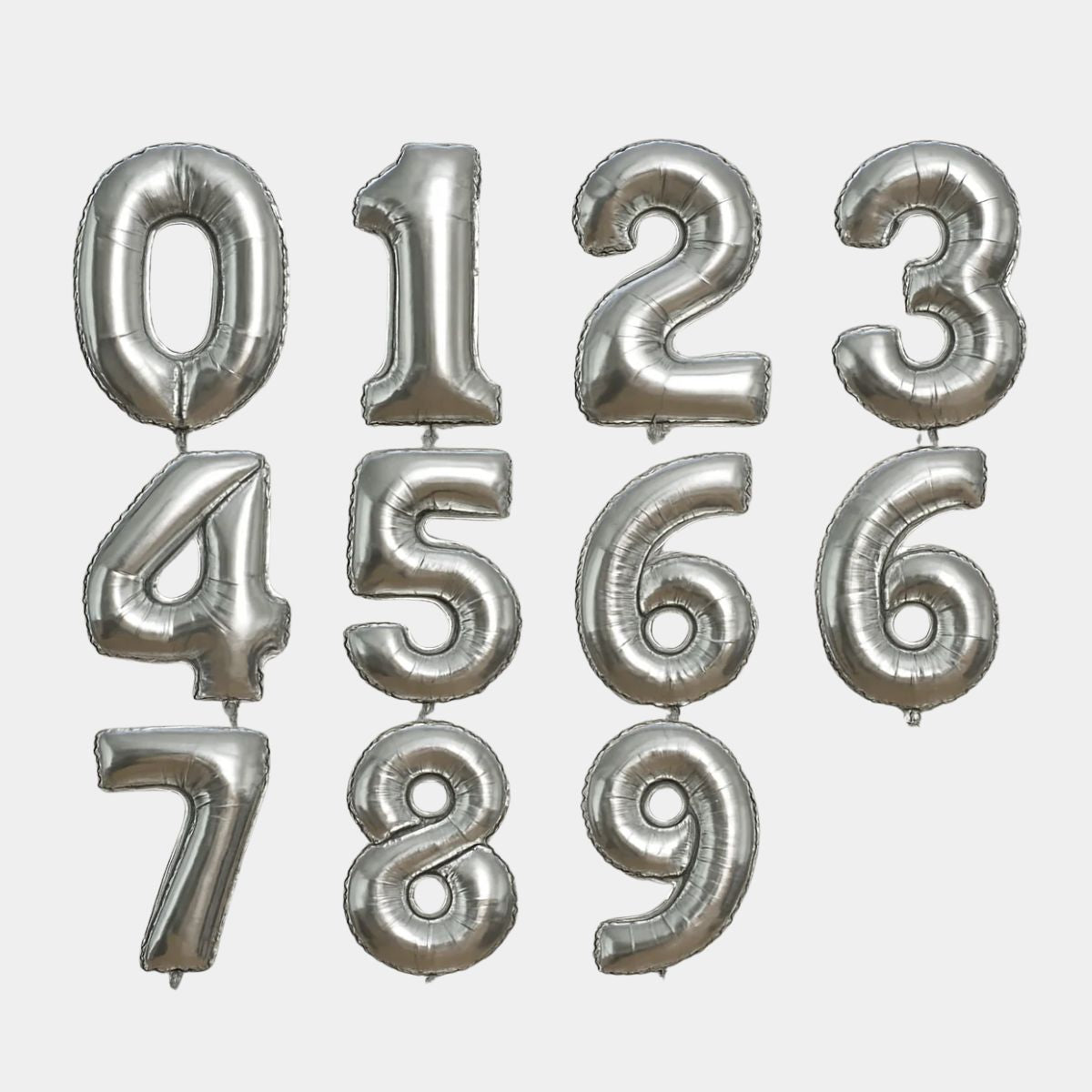 Silver 40-Inch Helium Number Balloon - Pick Your Number!