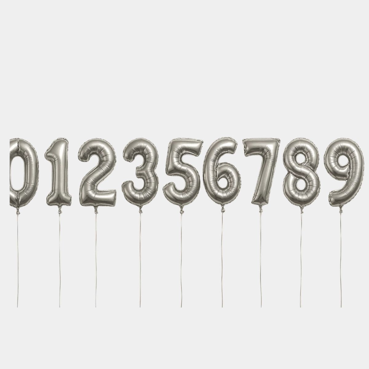 Silver 40-Inch Helium Number Balloon - Pick Your Number!
