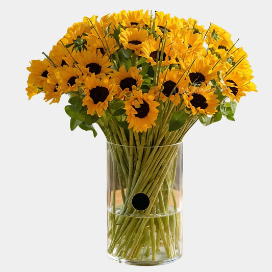 Sunflowers in a Glass Vase
