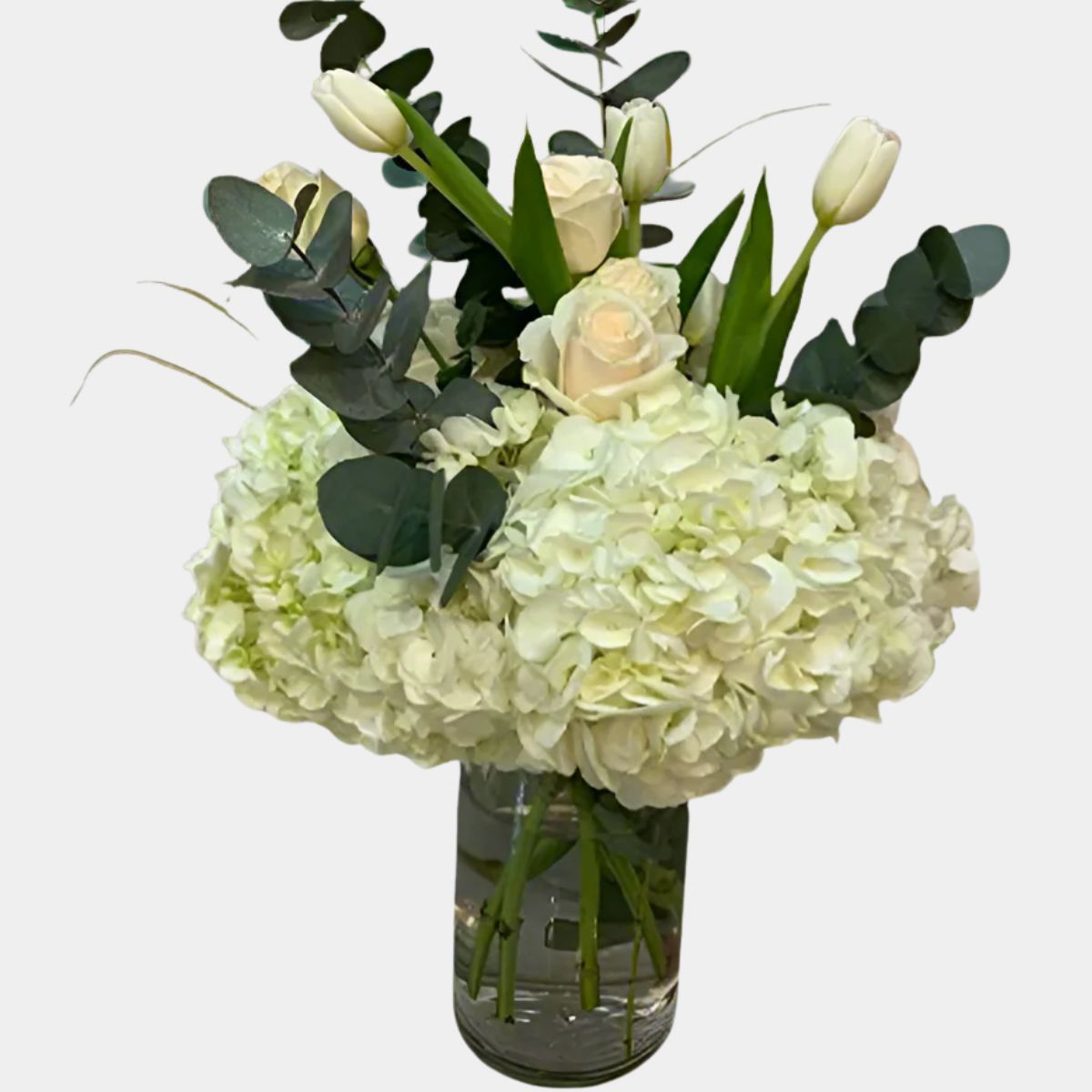 White Hydrangea Vase